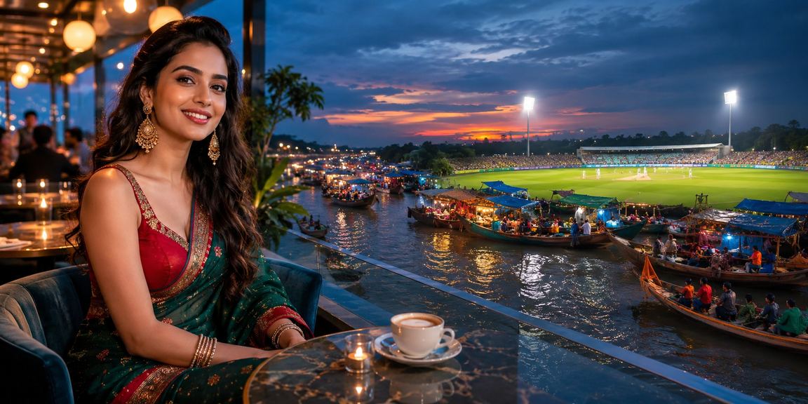 সুন্দরবনের পটভূমিতে বাংলাদেশি মডেল ক্রিকেট বেটিং উপভোগ করছেন